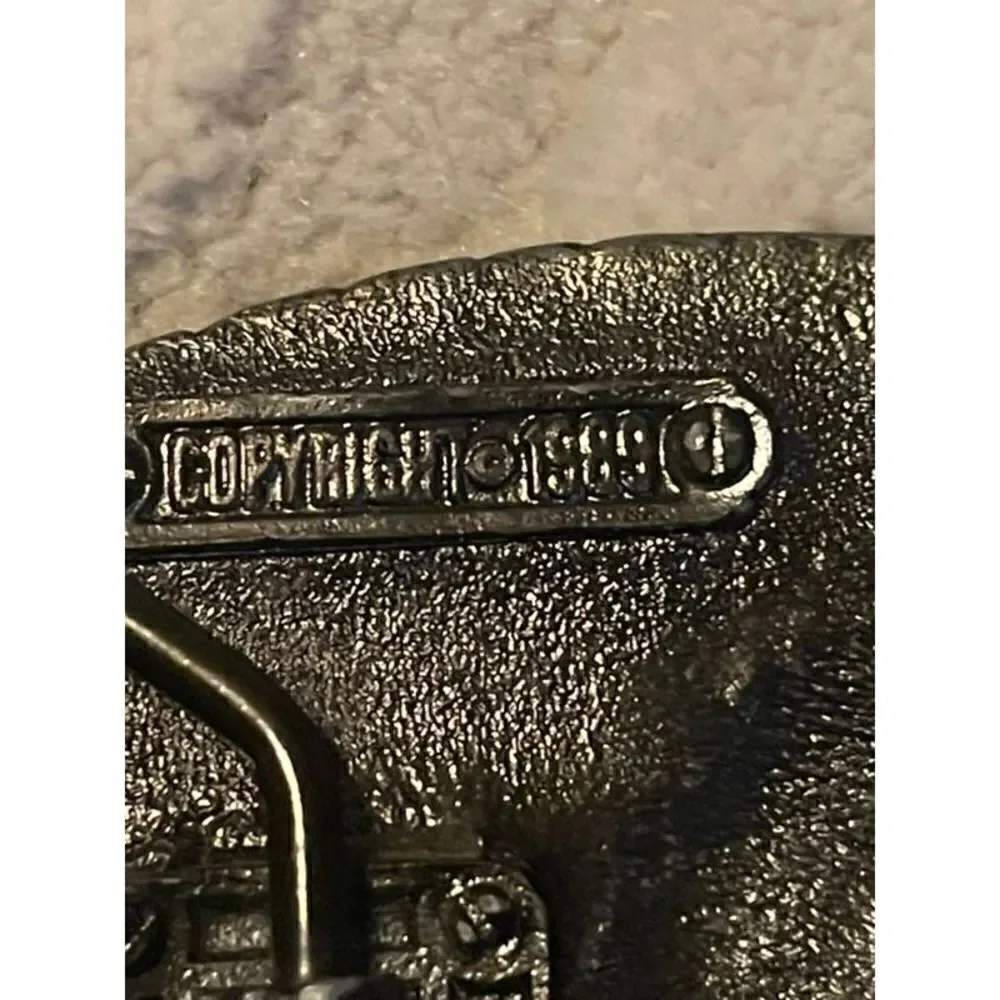 Vintage 1989 Intricate American Bald Eagle Belt Buckle Colorful Made in USA